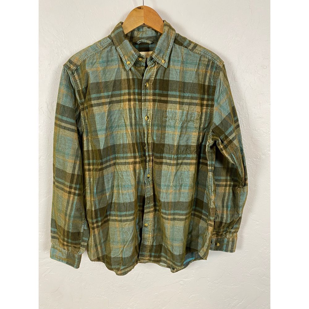 Territory Ahead Plaid Cotton Button Down Shirt Casual Long‎ Sleeve Flannel M